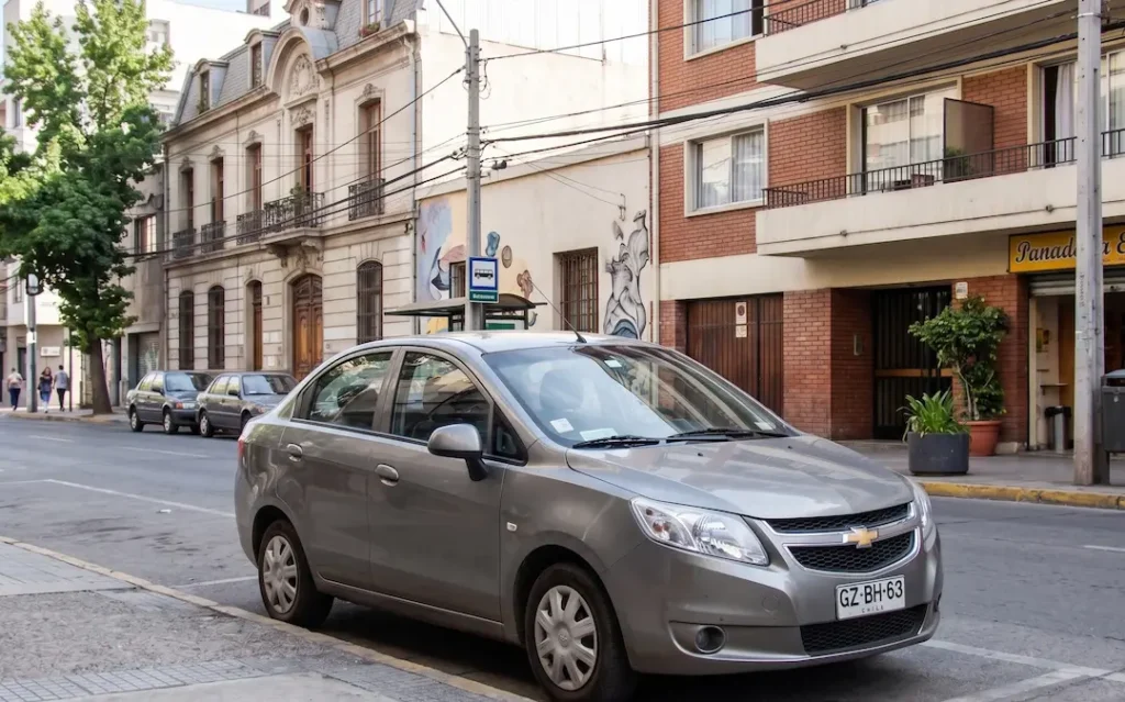 Chevrolet Sail usado estacionado en una zona urbana